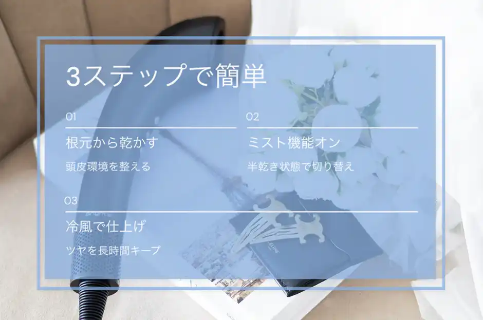 【時短】Brighte(ブライト)シャワードライヤーの効果を引き出す乾かし方3ステップ