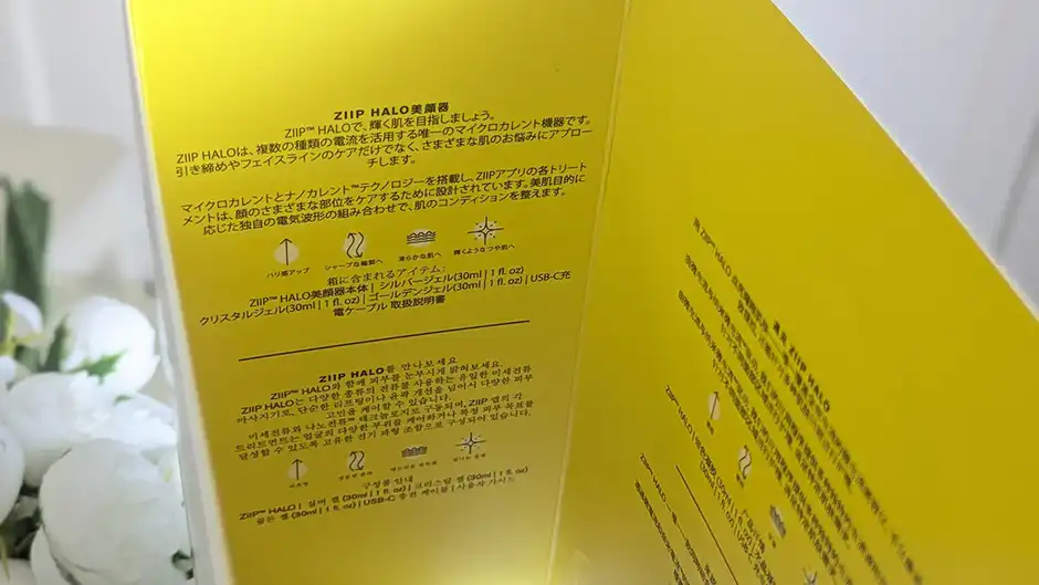 箱外側のカバーから取り出すと、内側に日本語表記の簡単な説明書き