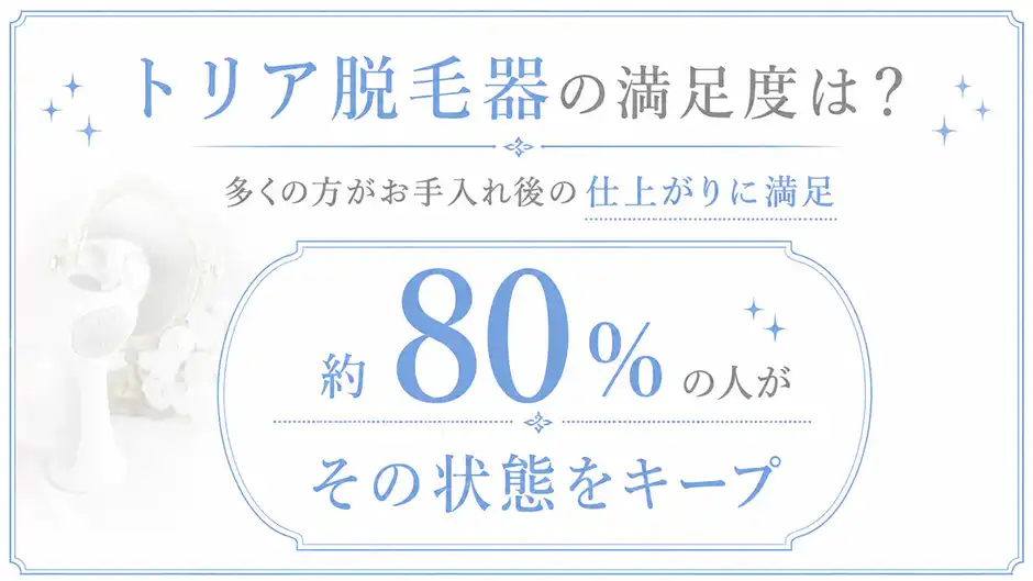 【約80%が満足】トリア脱毛器のムダ毛ケアは効果期待できる?公式情報をもとに解説