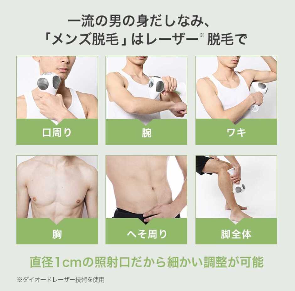男性のヒゲ・脚にも選ばれている(個人差あり)