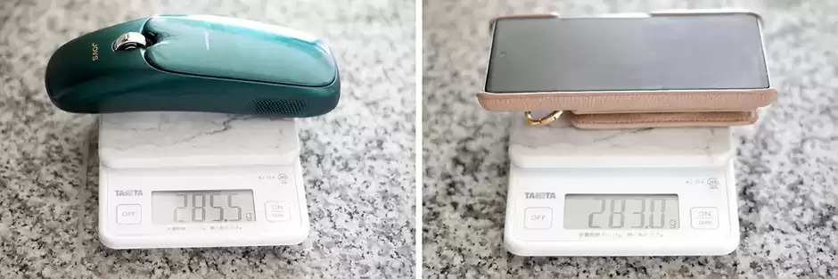 普段、使っているスマホと比較してみたところ、ほぼ同じぐらい！