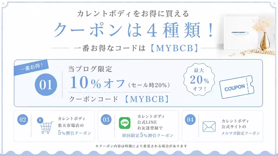 使うべきお得なコードは【MYBCB】