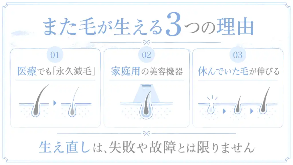 また生えてくる毛は仕組みどおりの現象だから心配いらない
