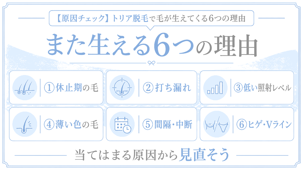 【原因チェック】トリアの脱毛器で毛が生えてくる6つの理由