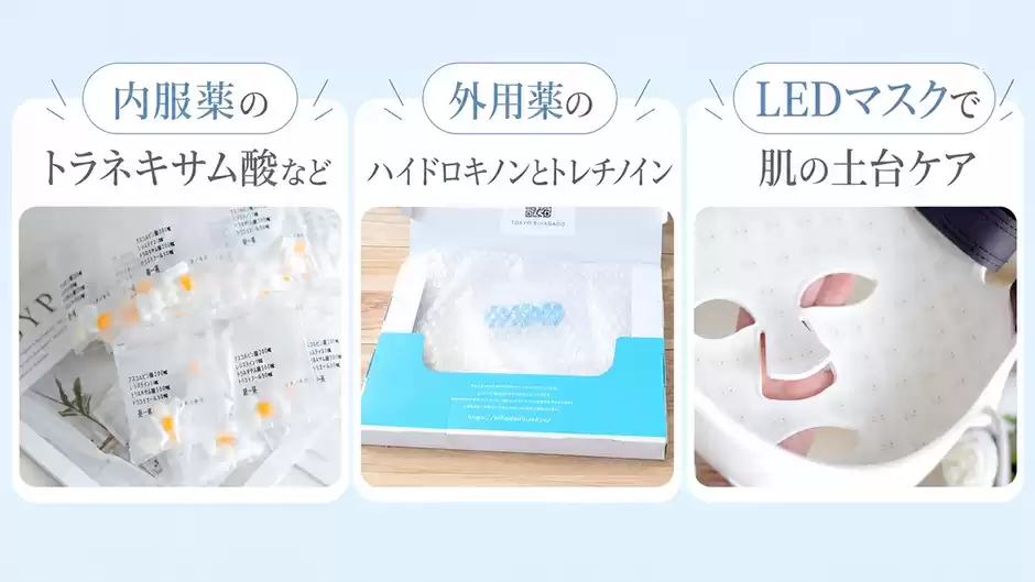 薬・外用薬・LEDマスクを併用していた時期あり
